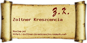 Zoltner Kreszcencia névjegykártya